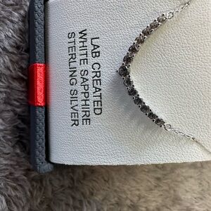 Lab Created White Sapphire Sterling Silver Bracelet